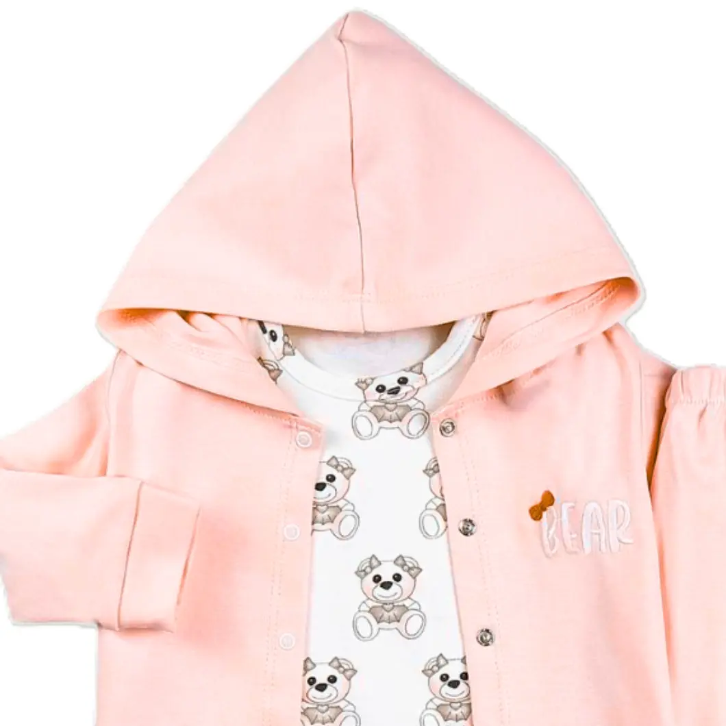 Set 3 Piese, 100% Bumbac, Fetițe - Bear Blush [4]