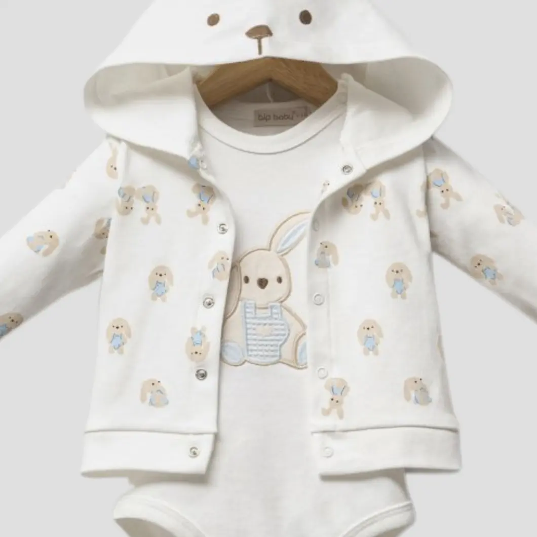 Set 3 piese Bebeluș Bunny Joy 100% Bumbac [3]