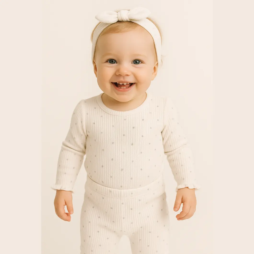 Set 3 Piese Fetițe Gray Hearts - 100% Bumbac premium [3]