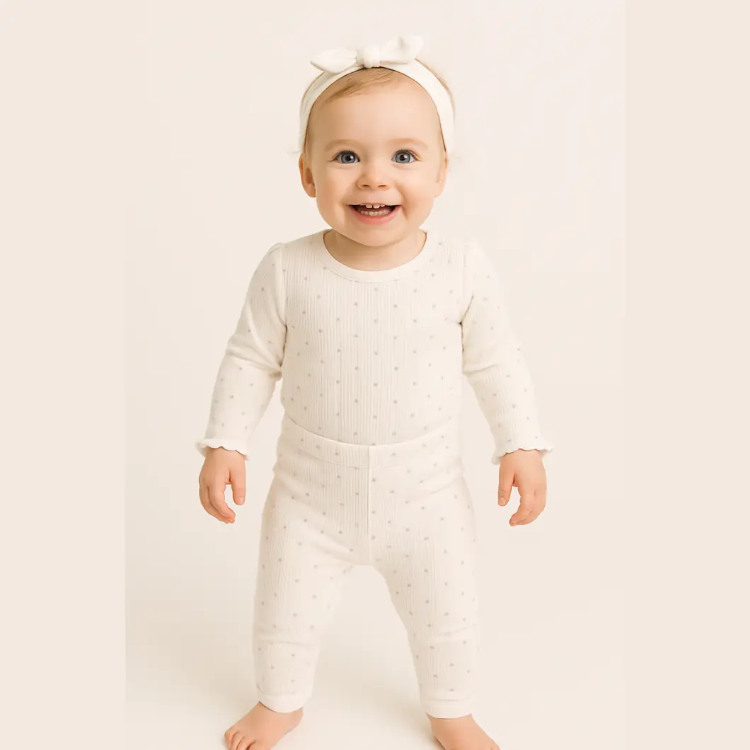 Set 3 Piese Fetițe Gray Hearts - 100% Bumbac premium [8]