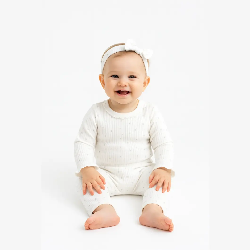 Set 3 Piese Fetițe Gray Hearts - 100% Bumbac premium [1]
