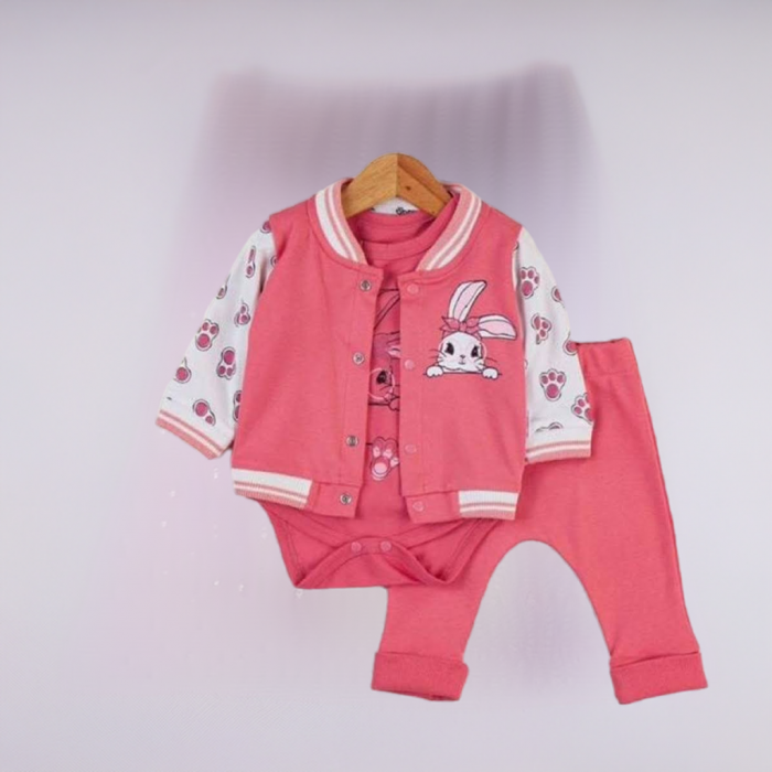 Set 3 Piese Fetițe Little Bunny Peach [1]