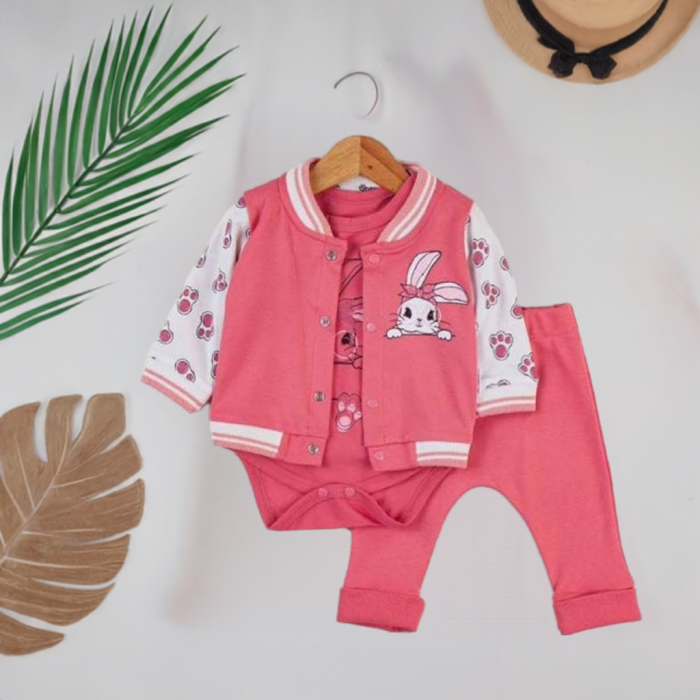 Set 3 Piese Fetițe Little Bunny Peach [5]
