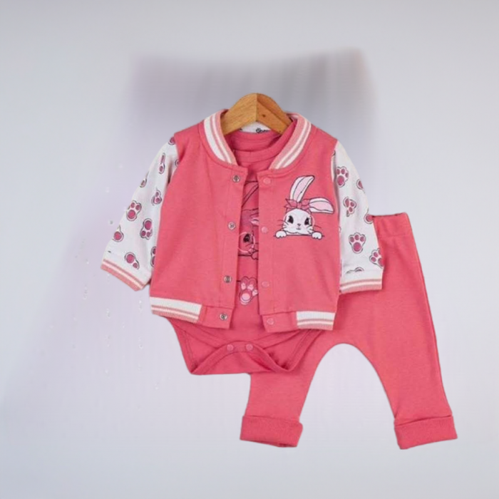 Set 3 Piese Fetițe Little Bunny Peach [4]