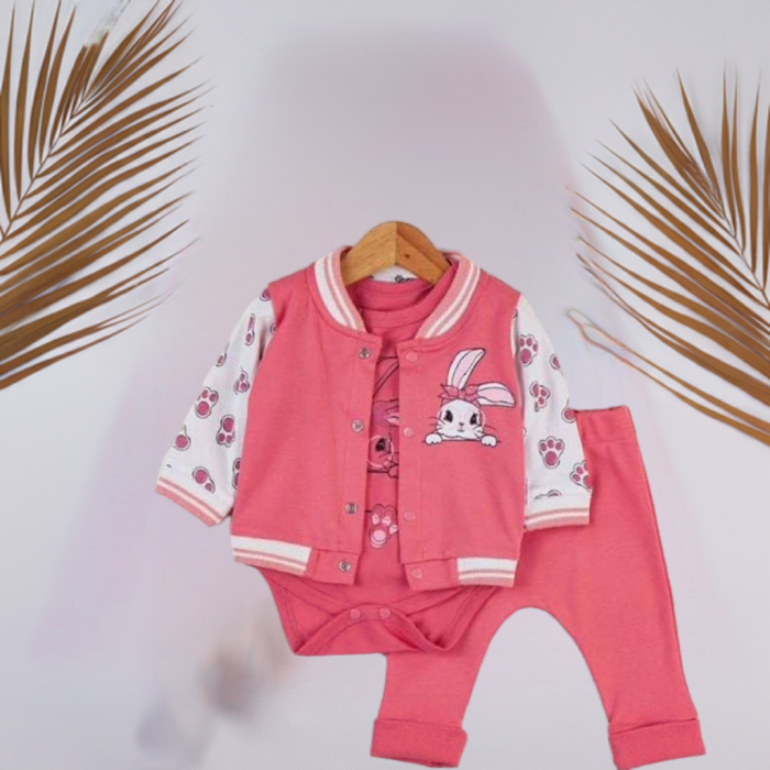 Set 3 Piese Fetițe Little Bunny Peach [2]