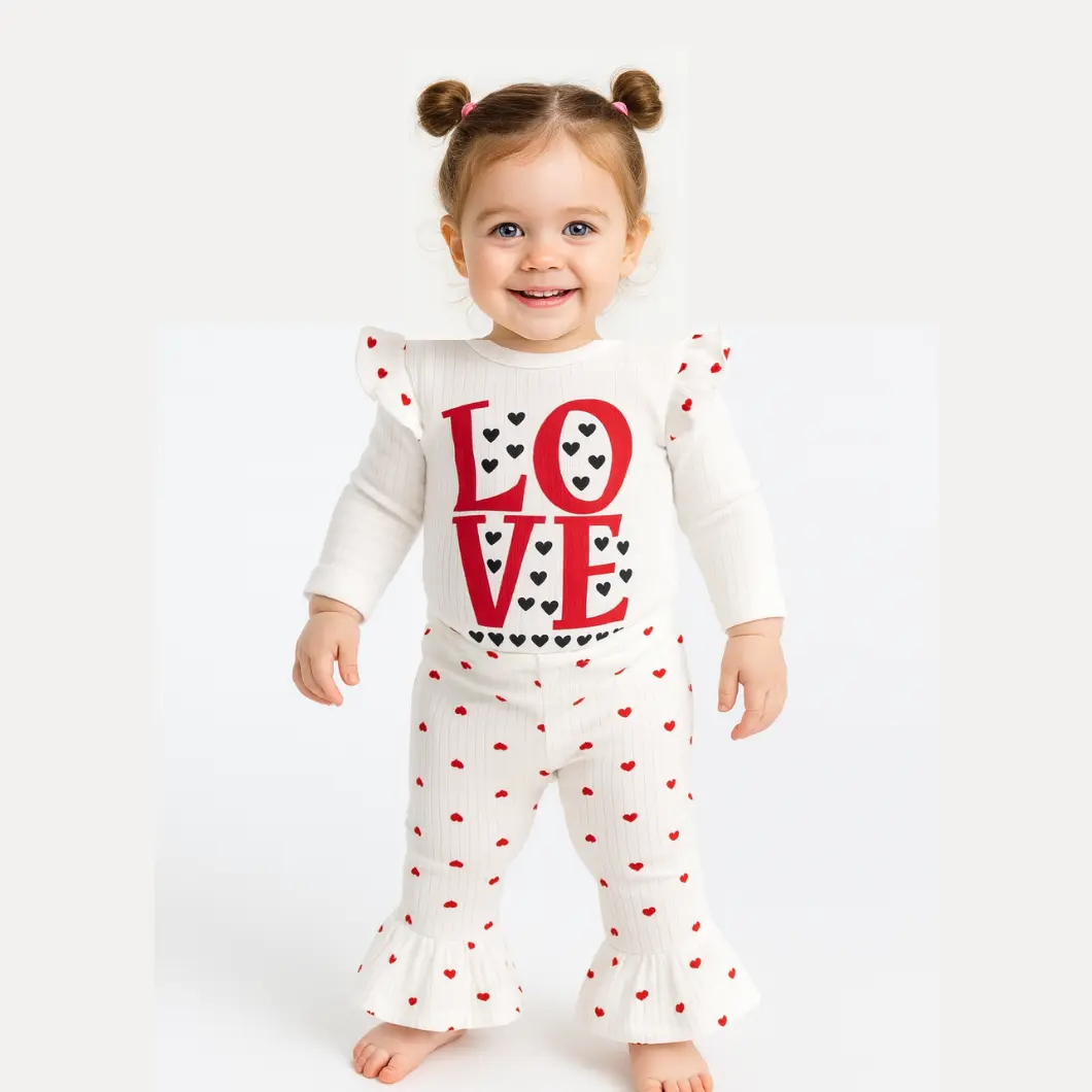 Set 3 Piese Fetițe Love Hearts-100% Bumbac [4]