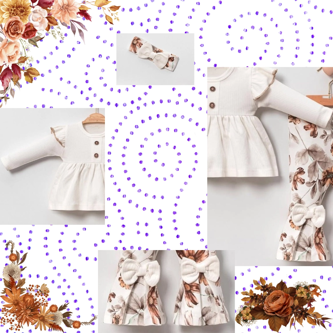 Set 3 Piese Fetițe Madonna - White, 100% Bumbac [7]