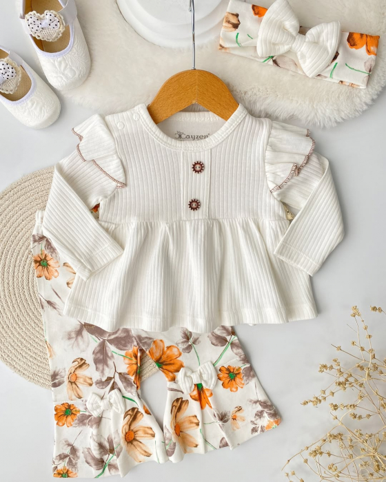 Set 3 Piese Fetițe Madonna - White, 100% Bumbac [9]