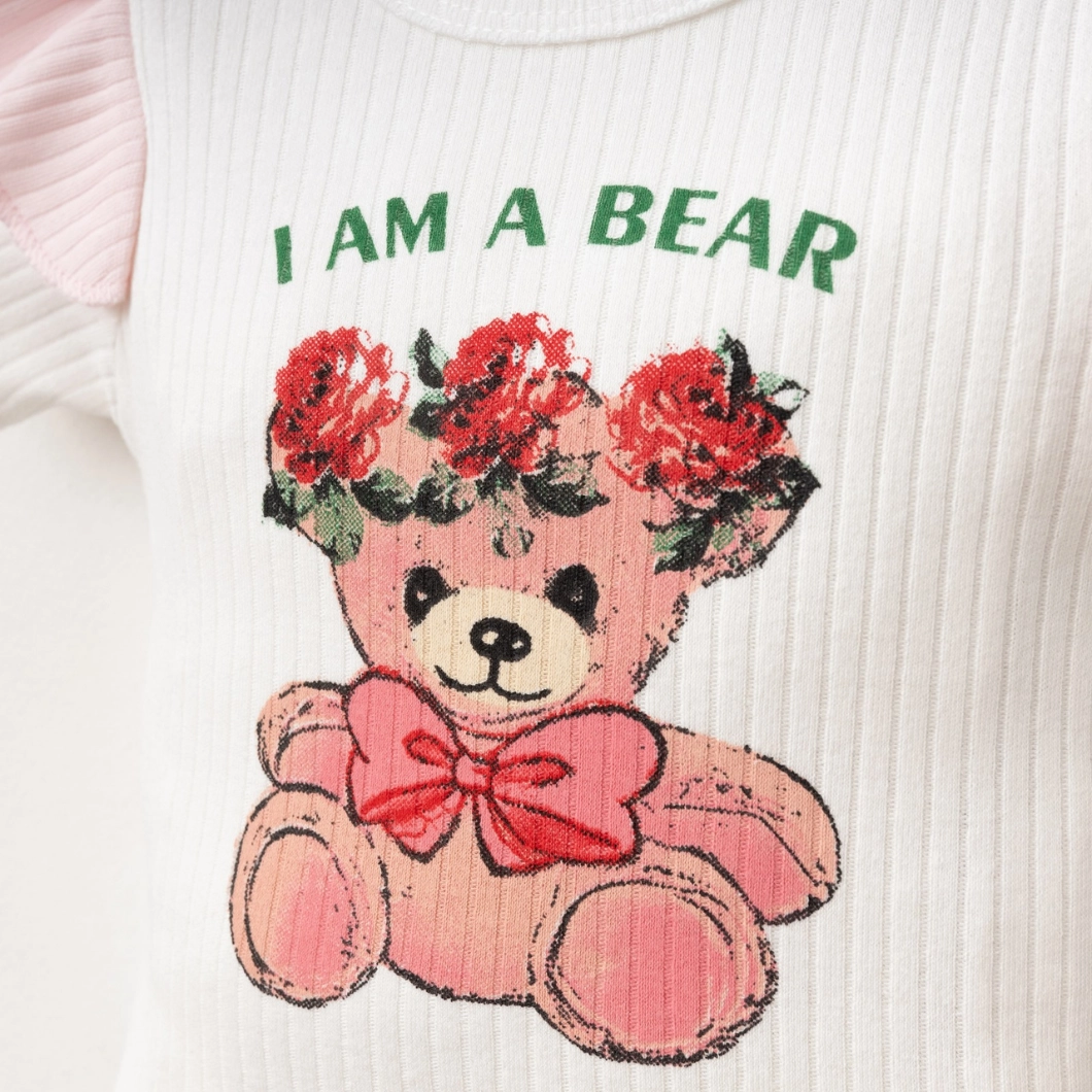 Compleu Fetițe Teddy Rose - Bumbac 100% Premium [6]