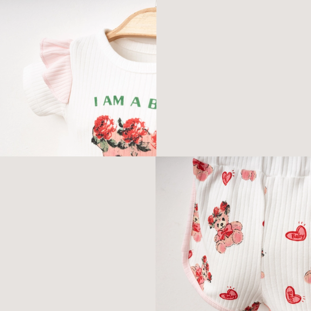 Compleu Fetițe Teddy Rose - Bumbac 100% Premium [4]