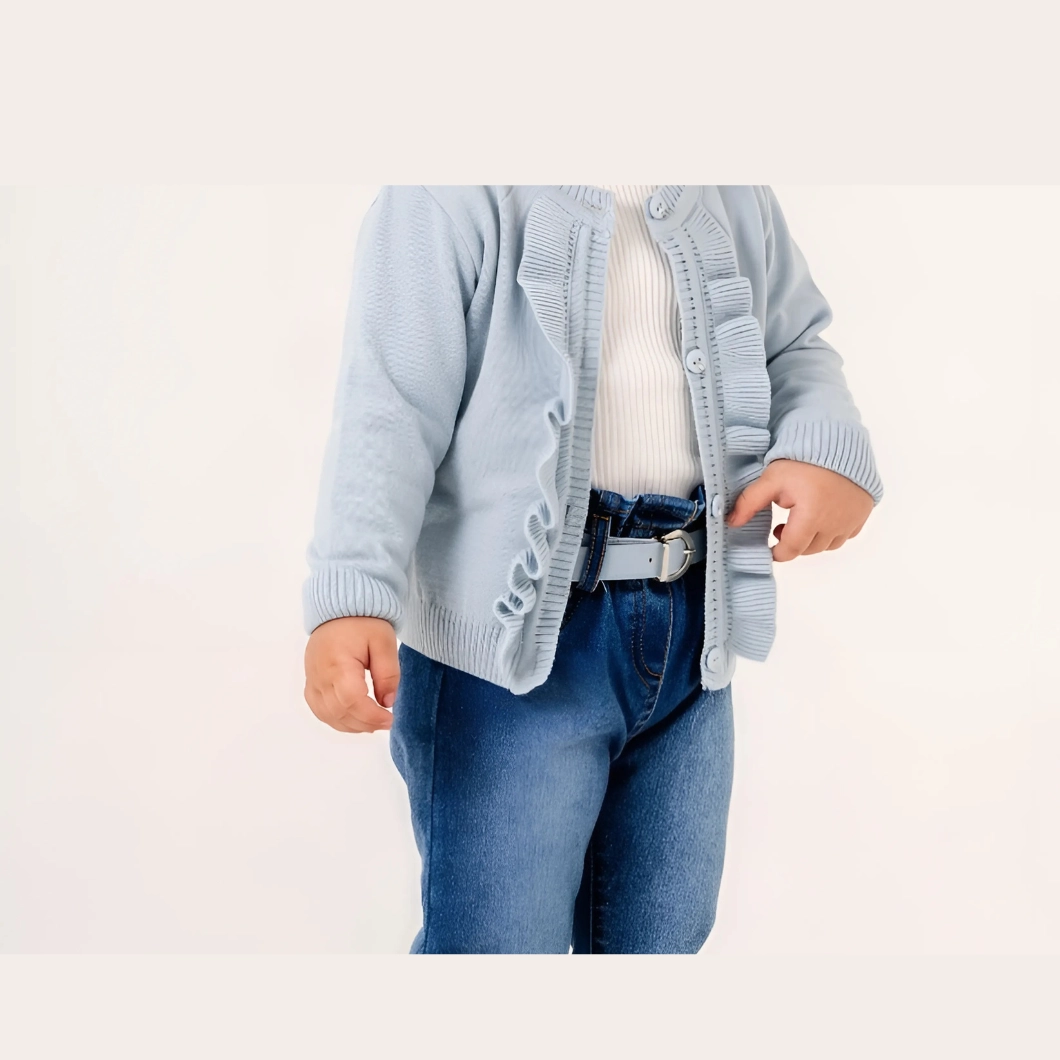 Set 3 Piese Fetițe Nevada Jeans – Cardigan, Bluză și Jeans Elastici [2]