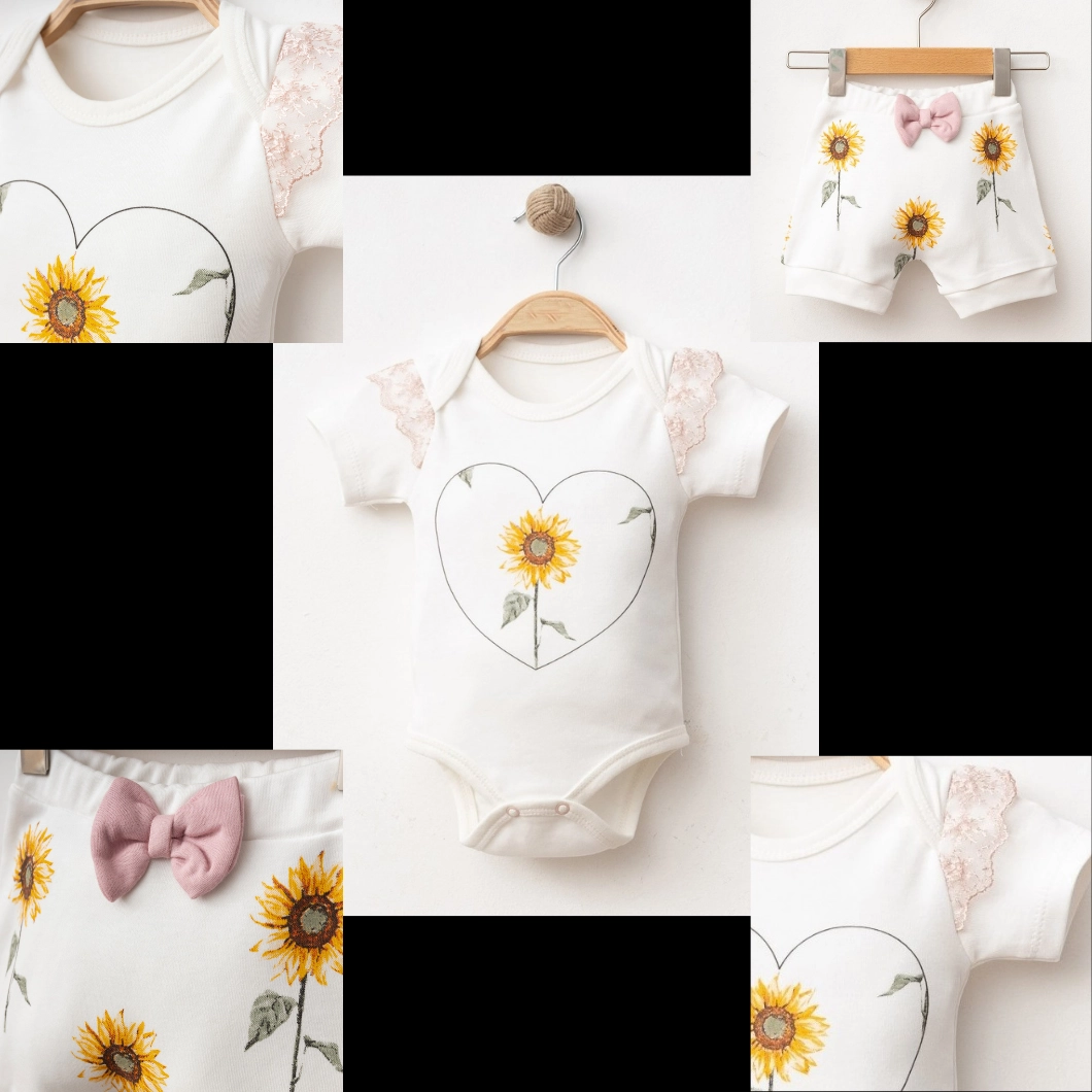 Set 3 Piese Fetițe Spring Sense Alb - Bumbac 100% Premium [9]