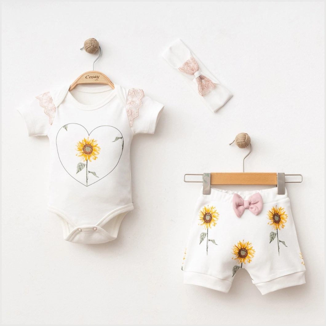 Set 3 Piese Fetițe Spring Sense Alb - Bumbac 100% Premium [1]