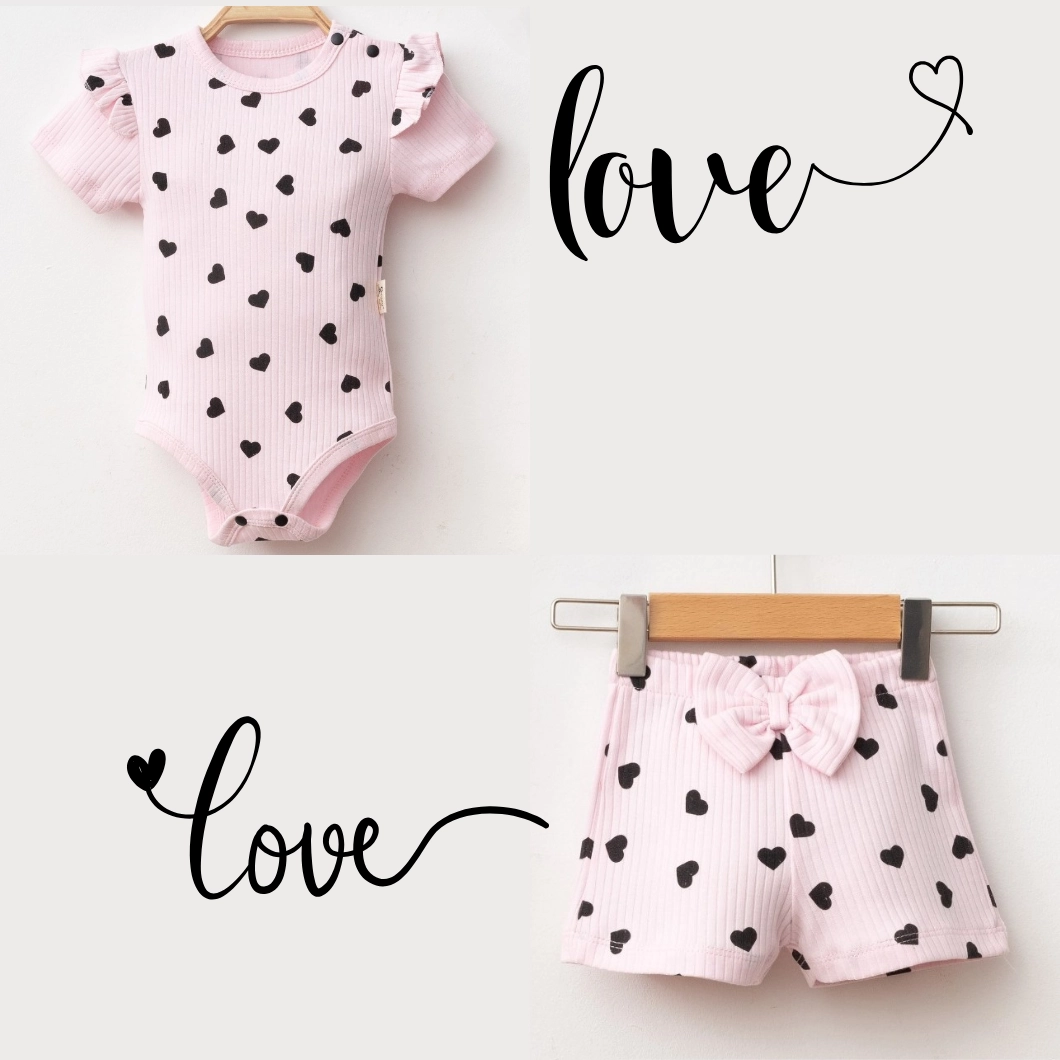 Set 3 Piese Fetițe IniMania – Body, Pantalonași și Bentiță din Bumbac Premium [7]