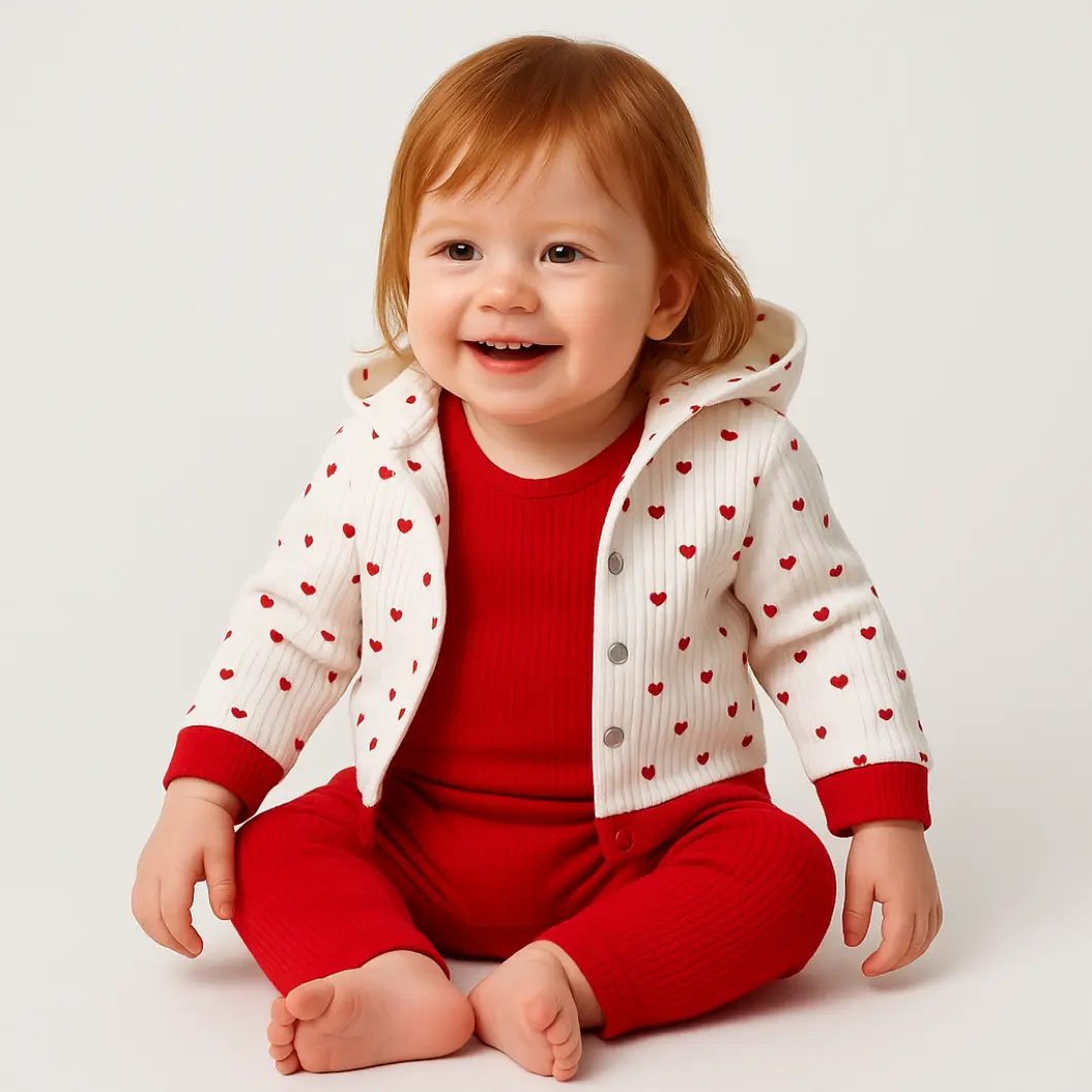 Set 3 Piese Fetițe Tiny Hearts 100% Bumbac [1]