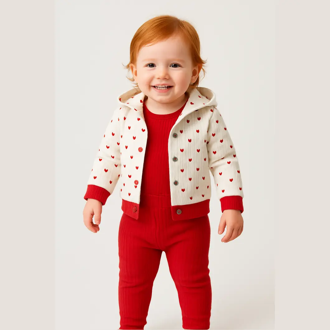 Set 3 Piese Fetițe Tiny Hearts 100% Bumbac [4]