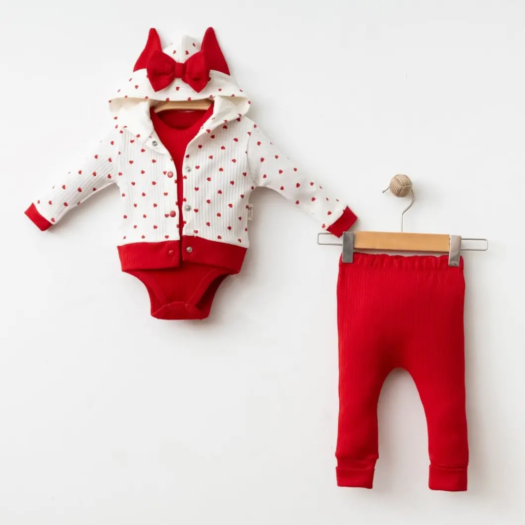 Set 3 Piese Fetițe Tiny Hearts 100% Bumbac [5]