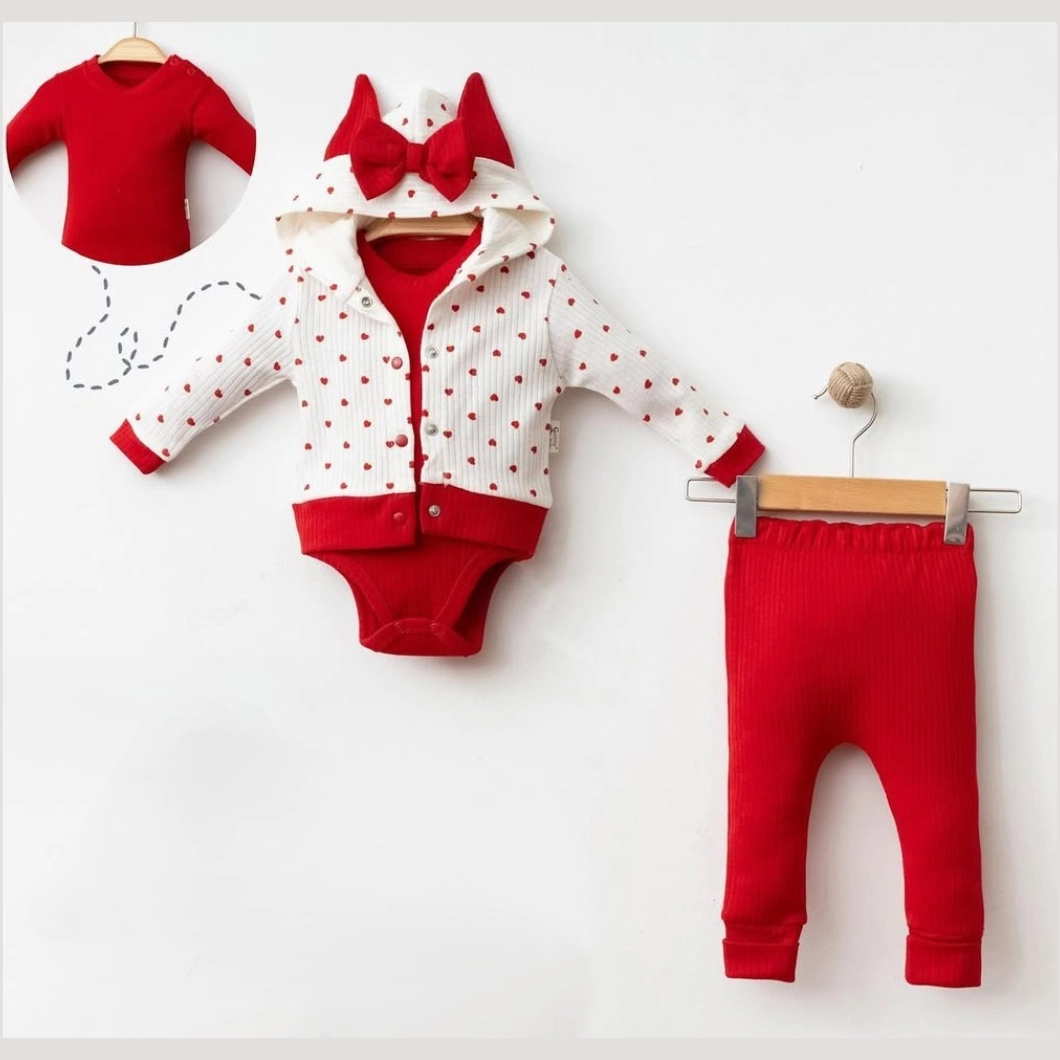 Set 3 Piese Fetițe Tiny Hearts 100% Bumbac [10]