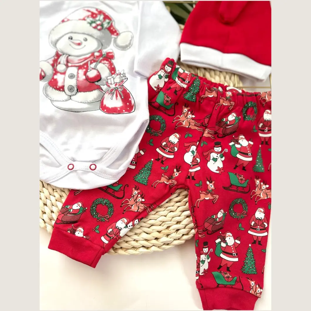 Set 3 piese Snowman, imprimeu Om de Zăpadă, Crăciun [6]