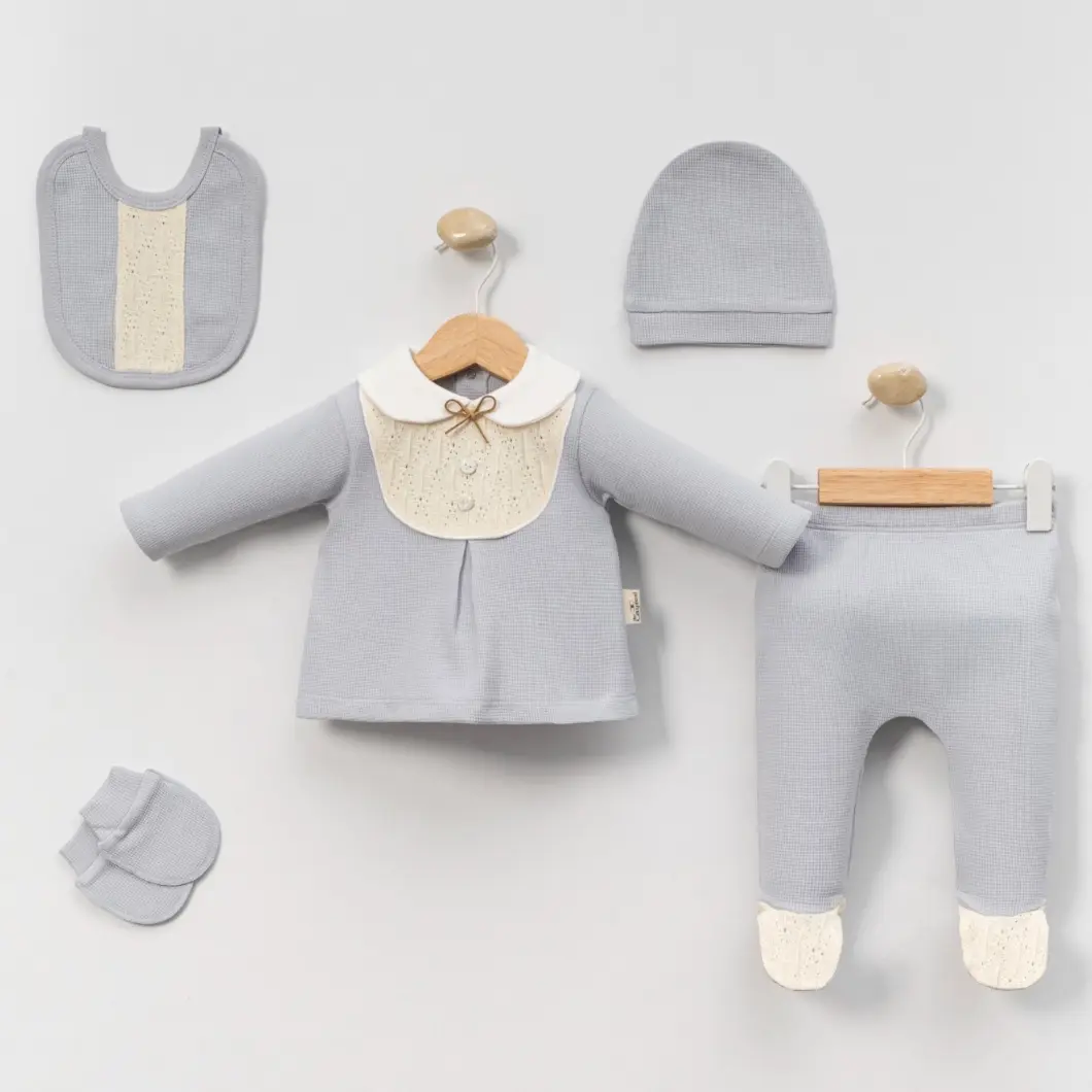 Set 5 Piese Băieței Adrian Bumbac OEKO-TEX 0–3 Luni [2]