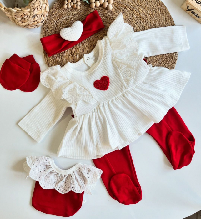 Set 5 piese bebeluși, 100% bumbac, Corazon Caliente [12]