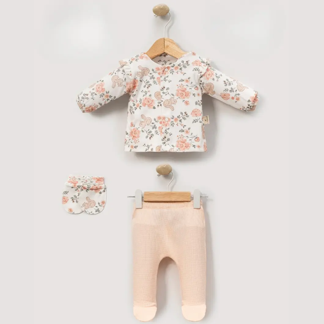 Set 5 Piese Fetițe Veverița Veselă Bumbac OEKO-TEX 0–3 Luni [4]