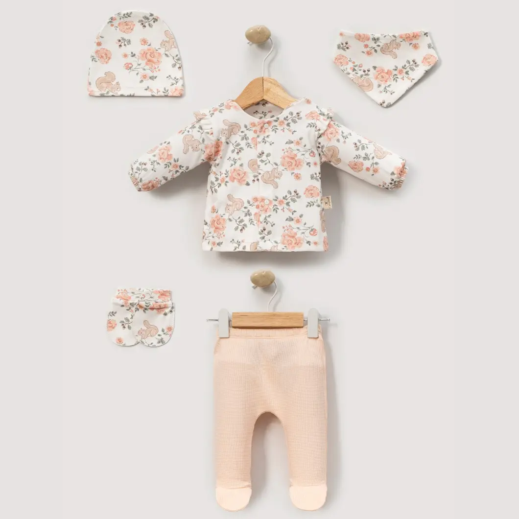 Set 5 Piese Fetițe Veverița Veselă Bumbac OEKO-TEX 0–3 Luni [2]