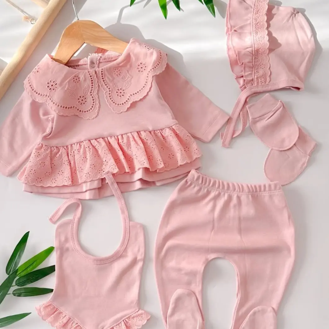 Set Nou Născuți, Bumbac Oeko-Tex, 5 Piese - Royal Diana [5]