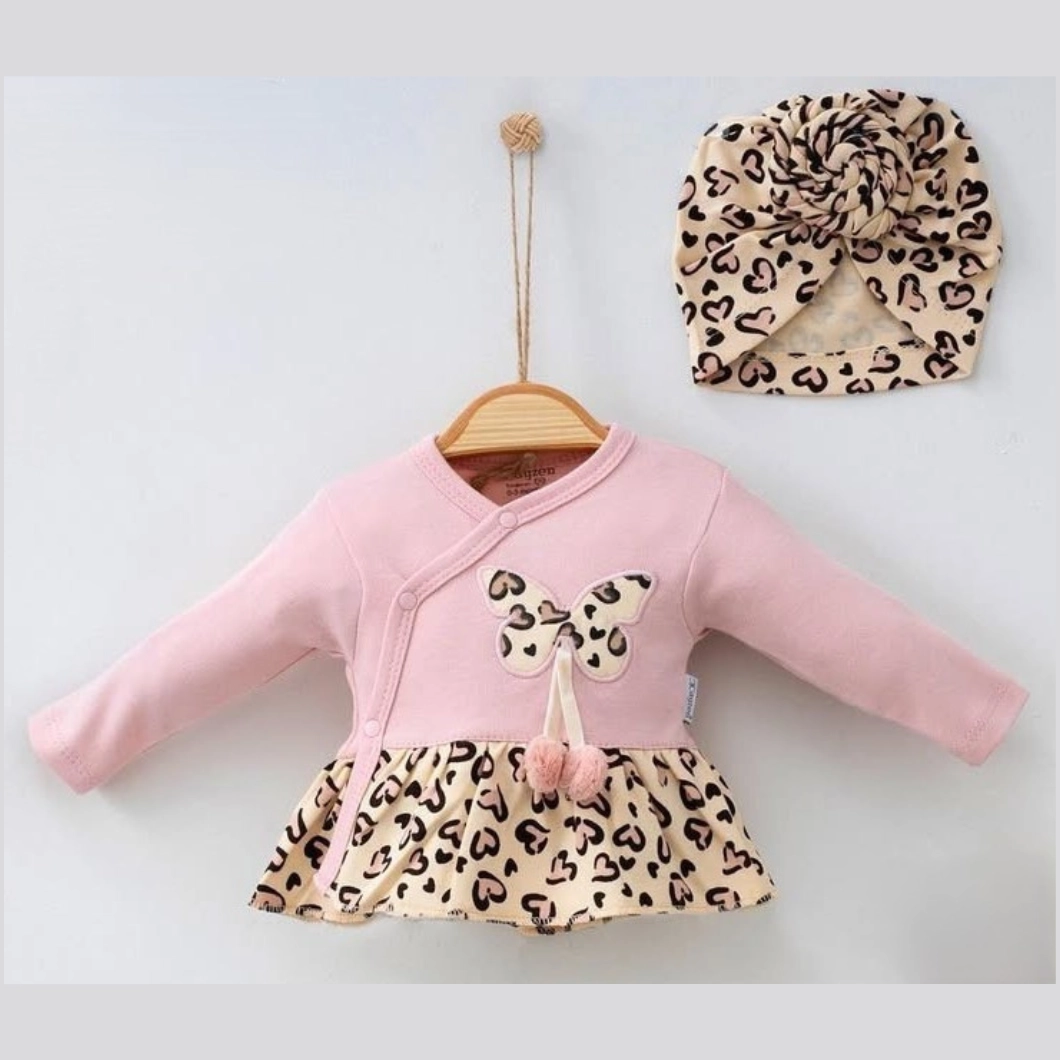 Set 5 piese fetițe – Fluturaș, Leopard, 100% Bumbac [2]