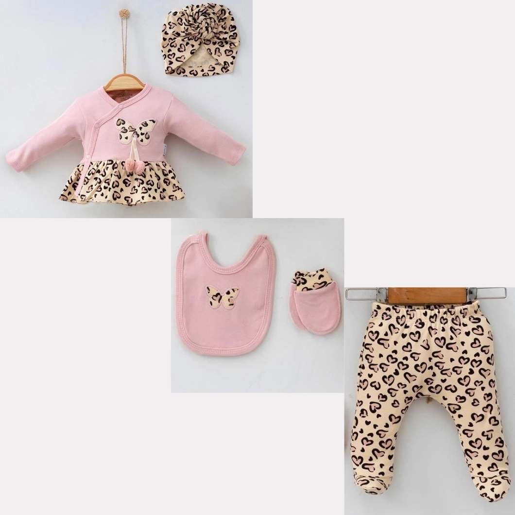 Set 5 piese fetițe – Fluturaș, Leopard, 100% Bumbac [9]