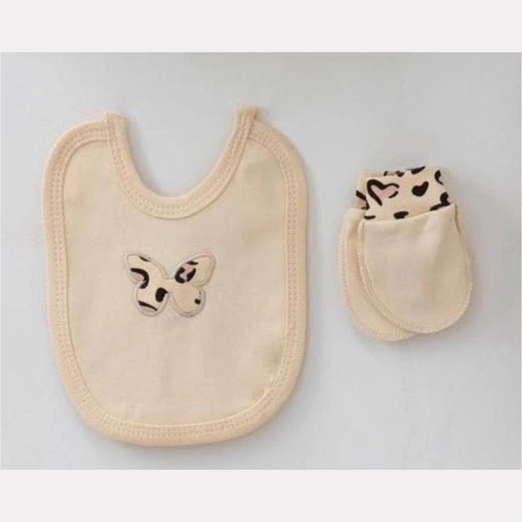 Set 5 piese fetițe – Fluturaș, Leopard, 100% Bumbac Bej [5]