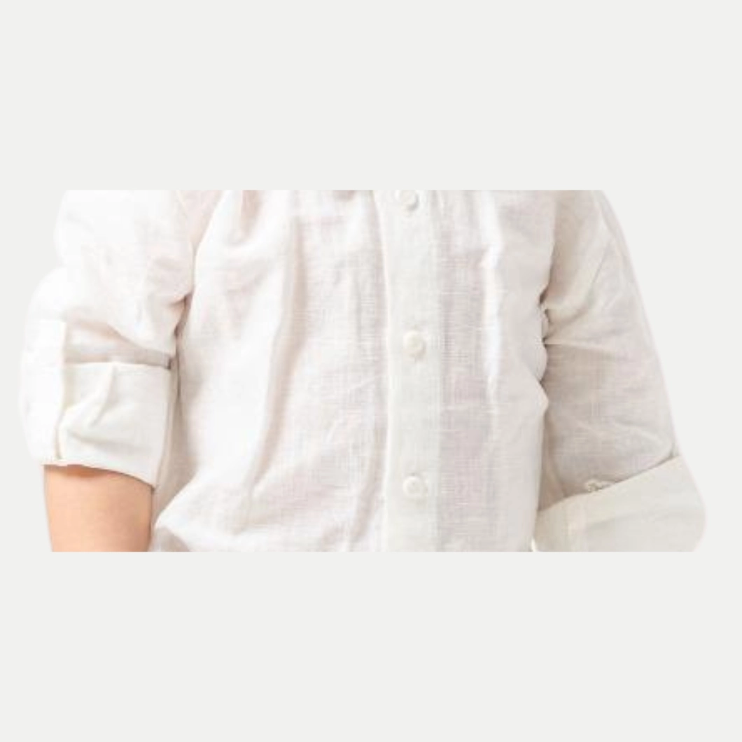 Set Casual 3 Piese Băieței Innocence, Vestă Bej, Cămașă Albă, Pantaloni Comozi [6]