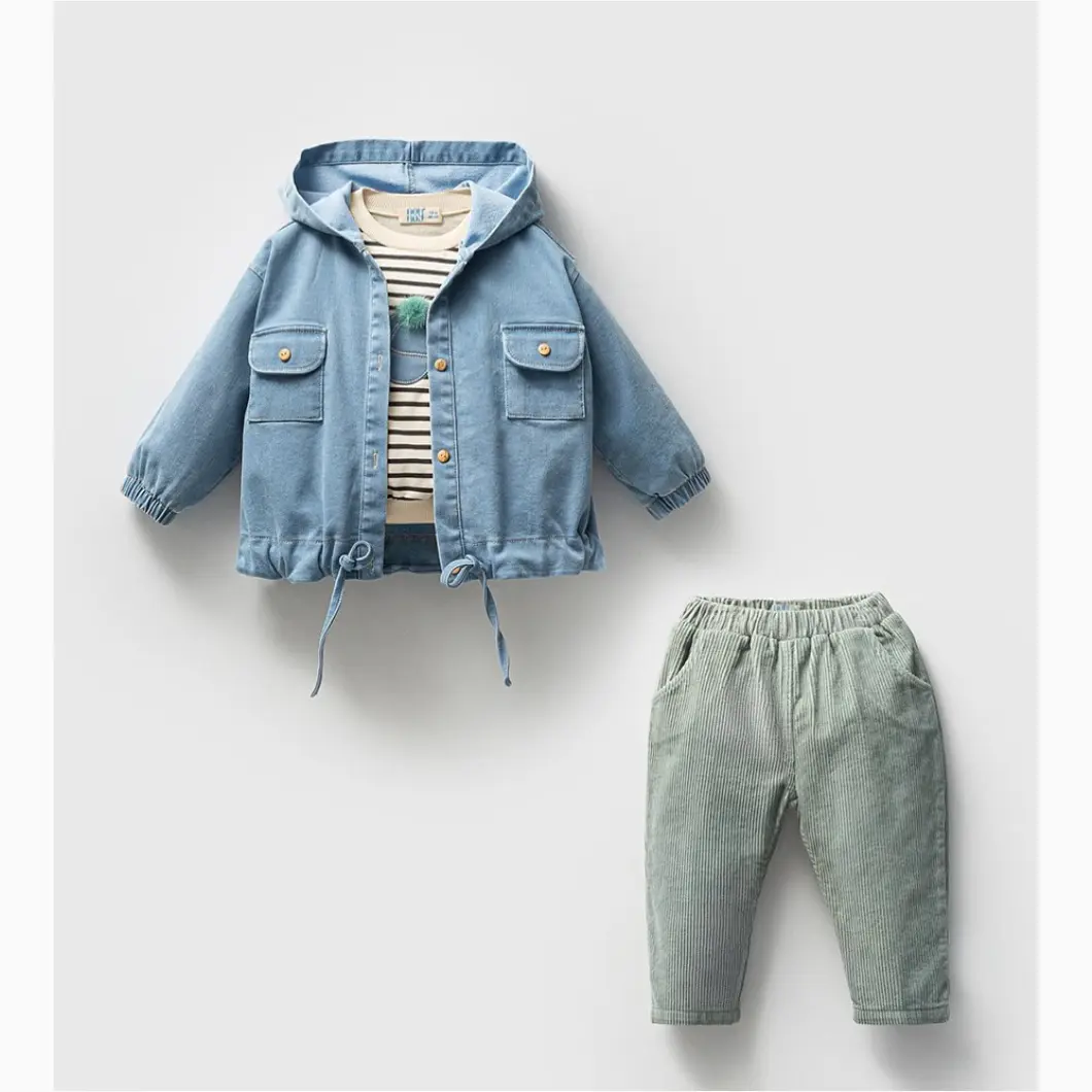 Set Casual 3 Piese Băieței Beckam denim [8]