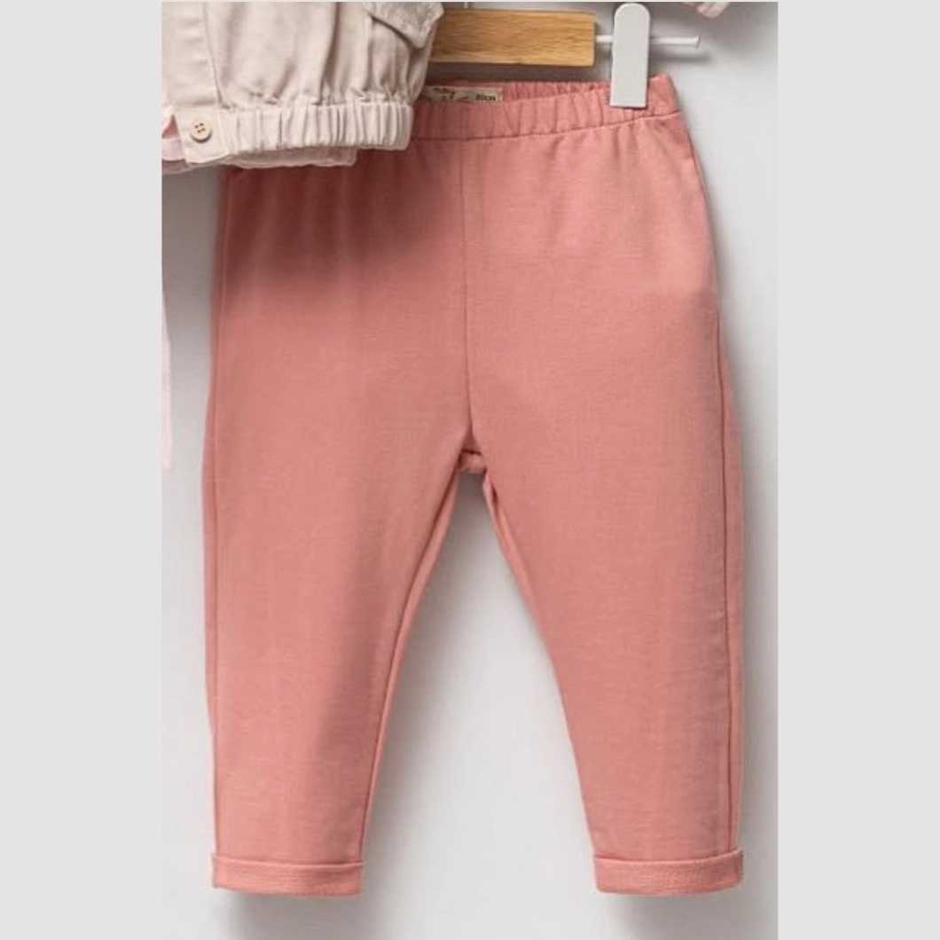Set Casual 3 Piese Fetițe - Juliana, Geacă Bej, Cămașă Muselină Roz, Pantaloni Comozi [3]