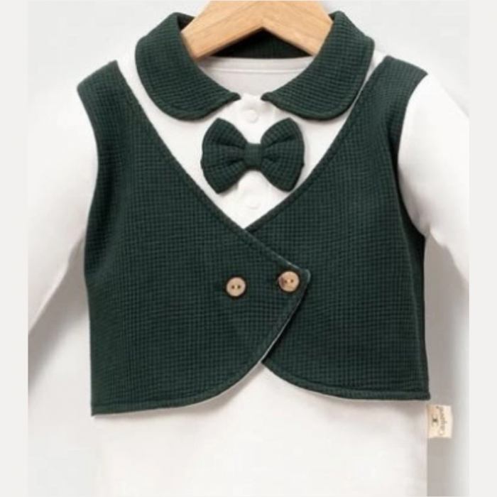 Set Elegant 2 Piese Băieței - Benjamin, Verde, Bumbac 100% [7]