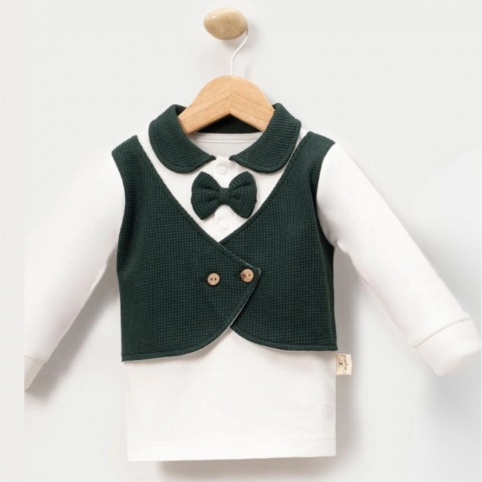 Set Elegant 2 Piese Băieței - Benjamin, Verde, Bumbac 100% [4]