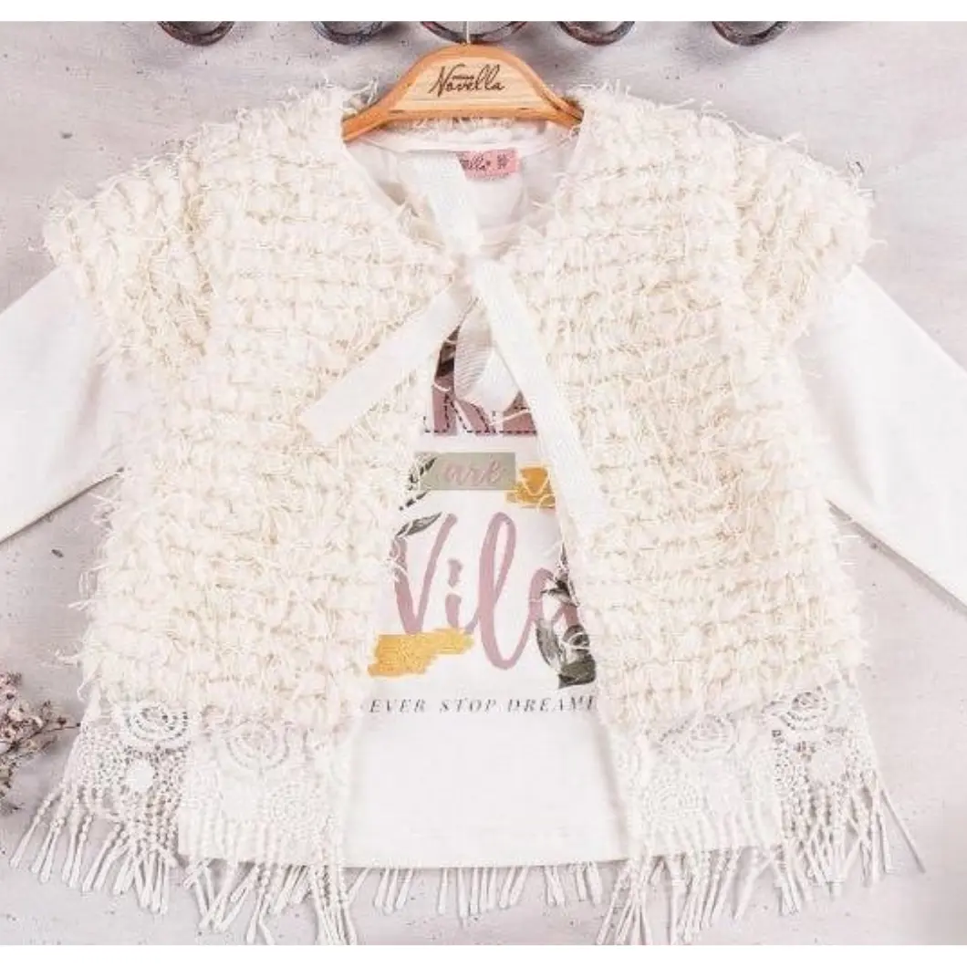 Set 3 piese fete – Bluză, pantaloni lila și vestă elegantă [3]
