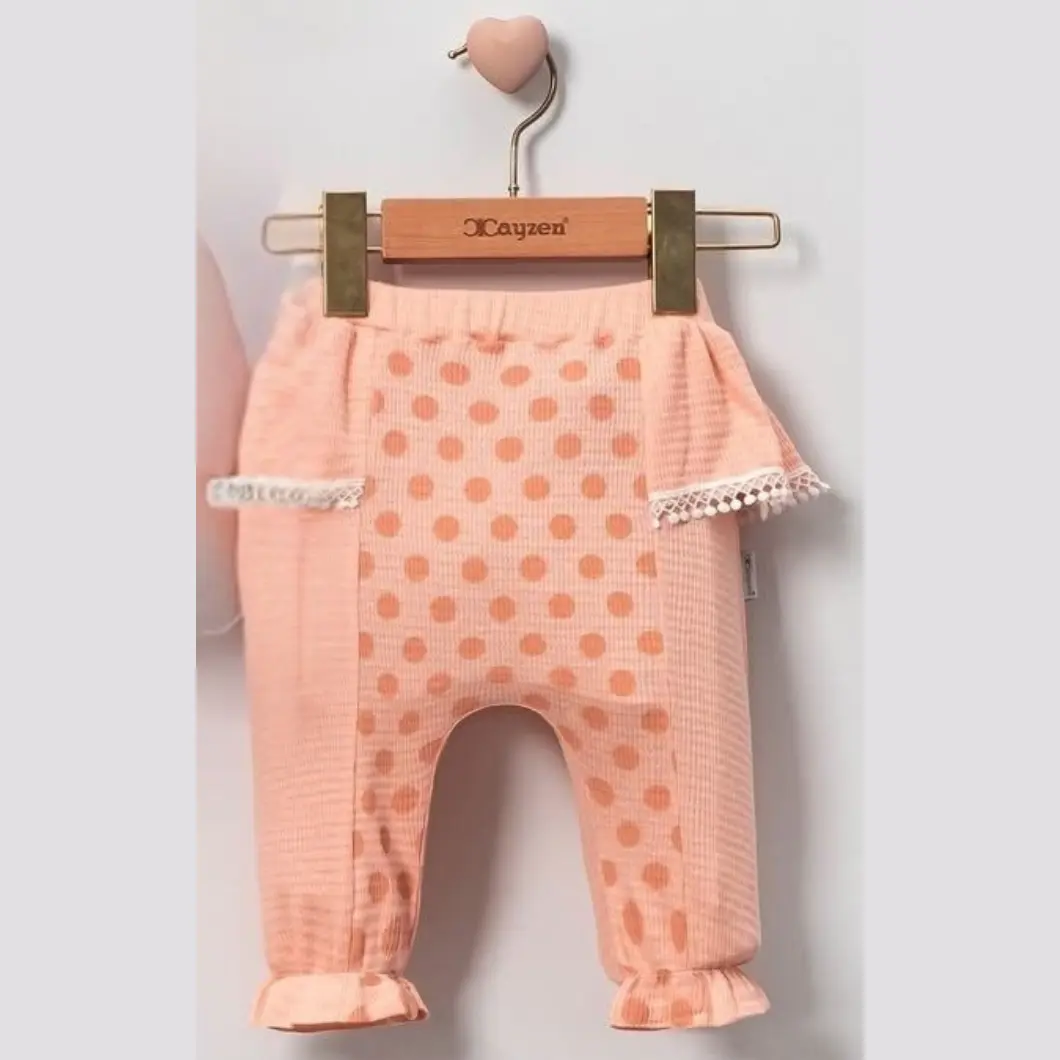 Set fetițe somon, bluză și pantaloni 100% bumbac [6]
