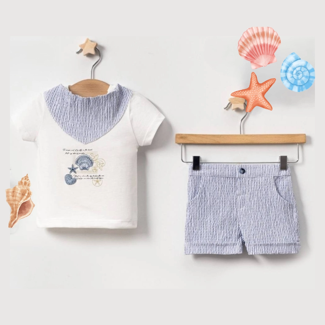 Set Vară Sea Life Băieței – Tricou & Pantaloni Bleu [1]