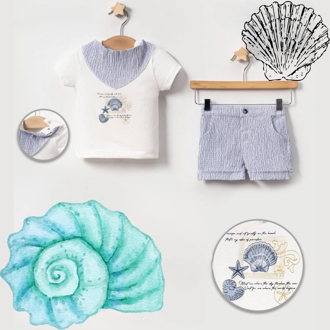 Set Vară Sea Life Băieței – Tricou & Pantaloni Bleu [3]