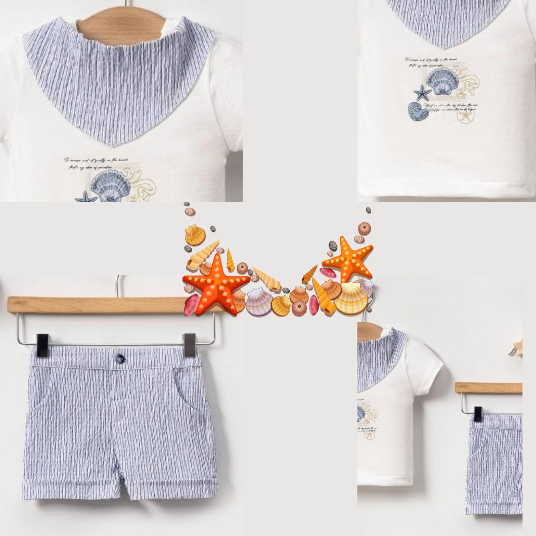 Set Vară Sea Life Băieței – Tricou & Pantaloni Bleu [8]