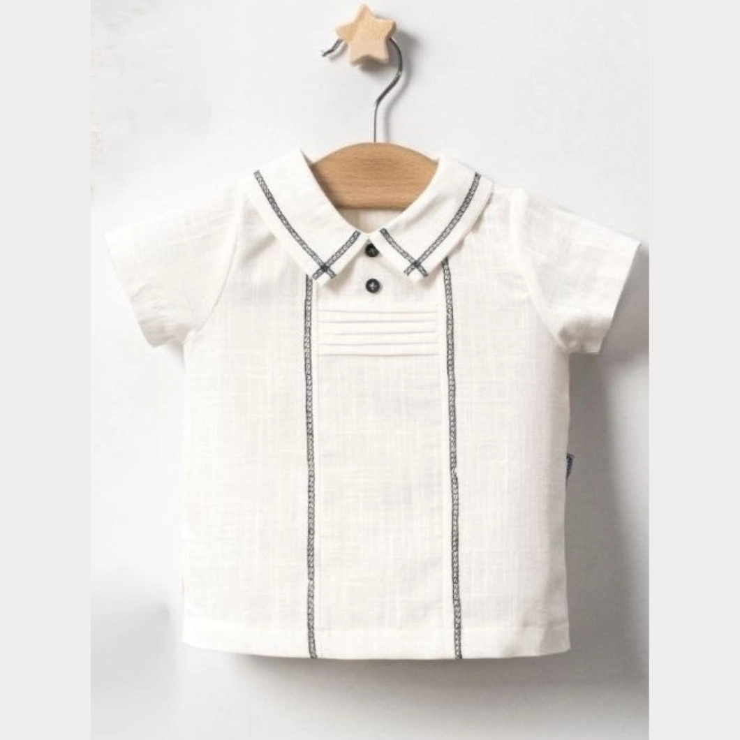 Set Nature Băieței – Cămașă Albă & Pantaloni Bleumarin [3]