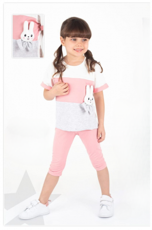 LICHIDARE STOC - Tricou cu Iepuraș și Pantalon Colant- Amaris
