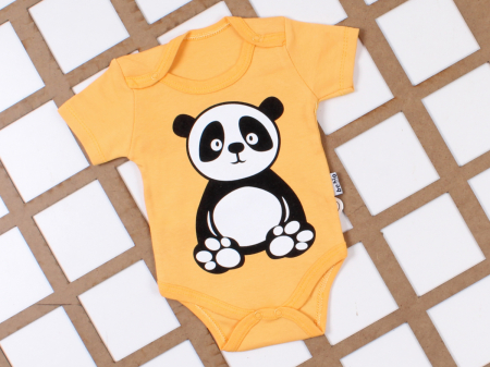 BĂIEȚEI - Body Bebeluși "Urs Panda" - Galben,