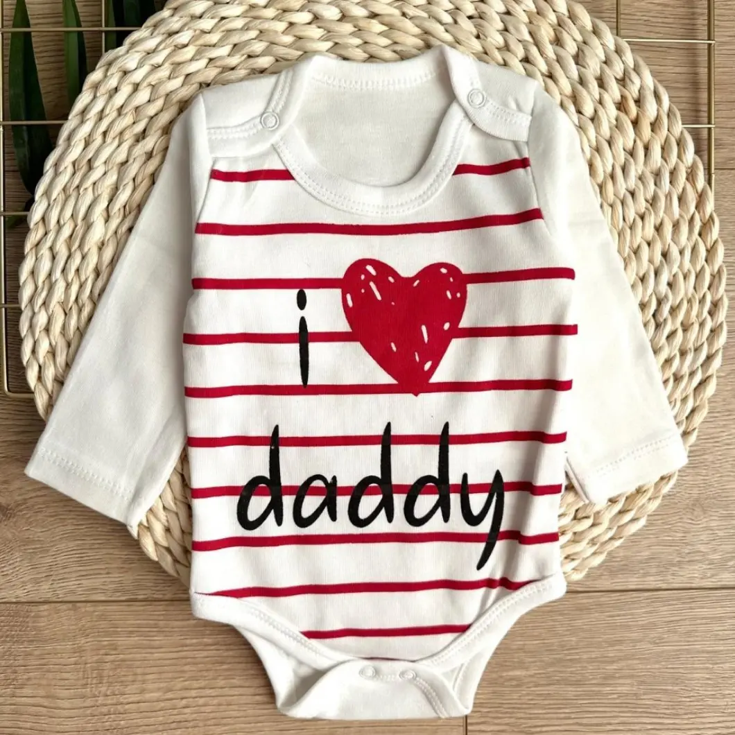 Body Bebeluși I Love Daddy Alb/Ecru Bumbac [6]