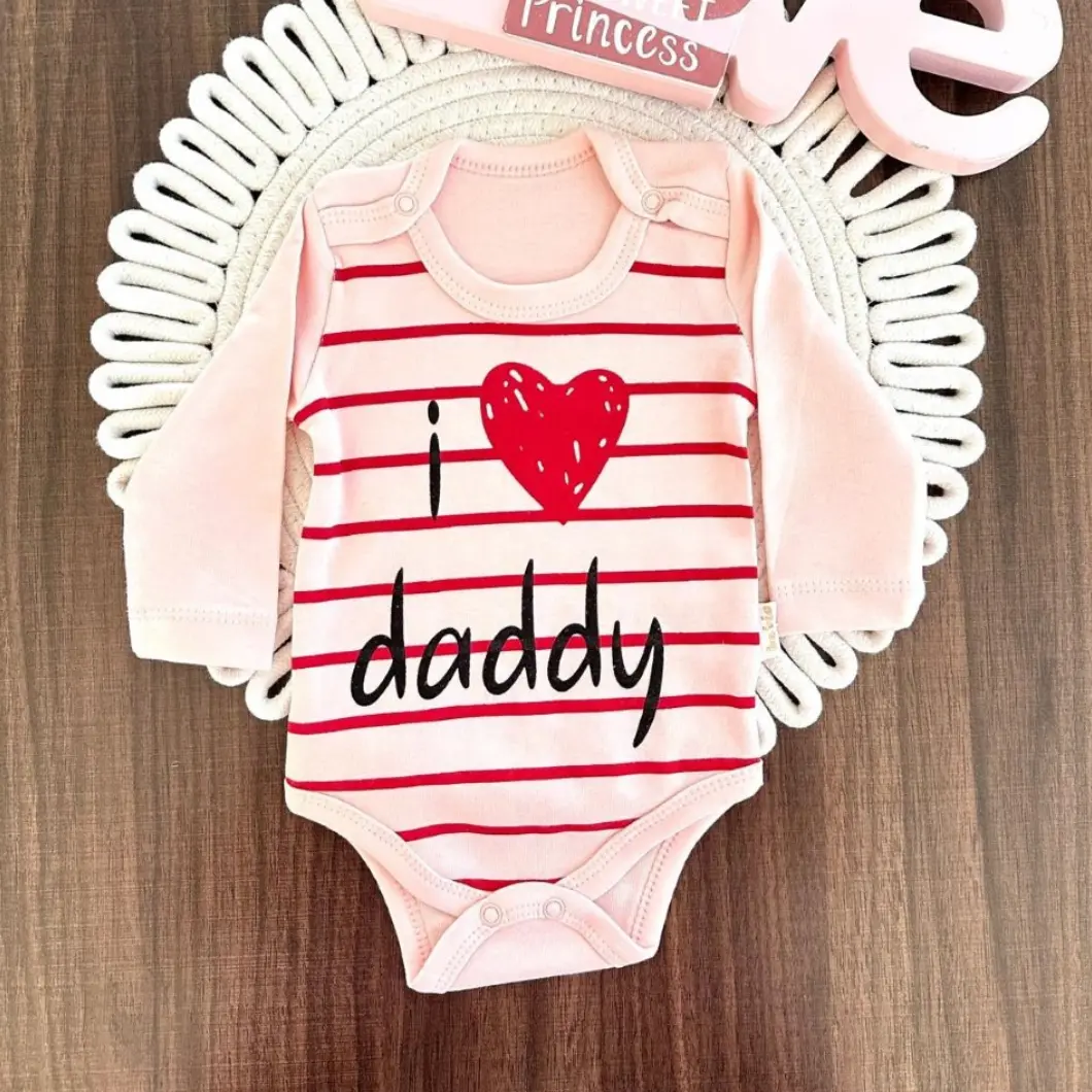 Body Bebeluși I Love Daddy Roz Bumbac [5]