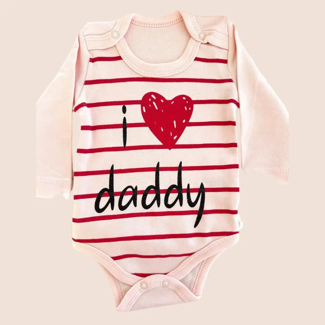 Body Bebeluși I Love Daddy Roz Bumbac [3]