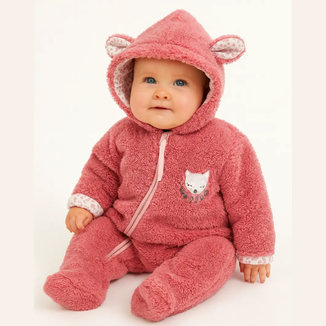 Combinezon plușat Fetițe Winter Foxy 100% Bumbac
