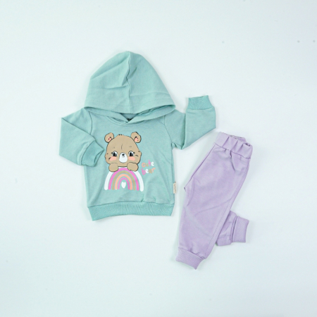 Compleu 2 Piese Cute Bear Turcoaz