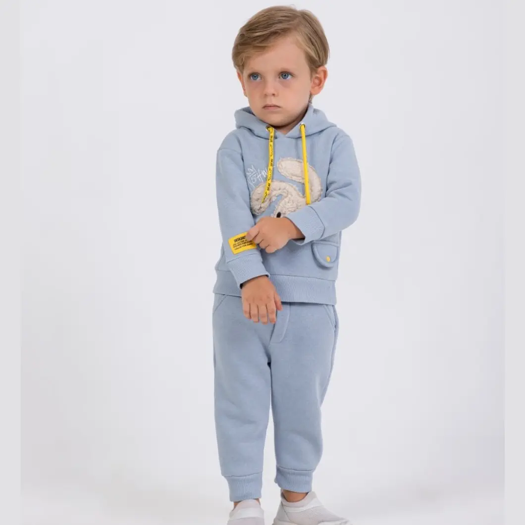 Compleu Băieței 2 Piese Nothing Bunny-Bumbac Vătuit [4]